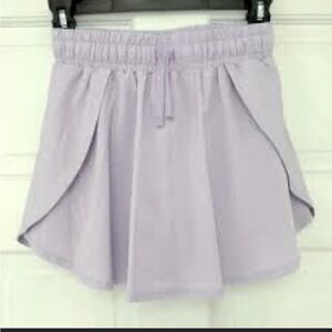 Zella Skort Girls XL (16) Orchid Spectre Flexible Tulip Hem Drawstring Shorts